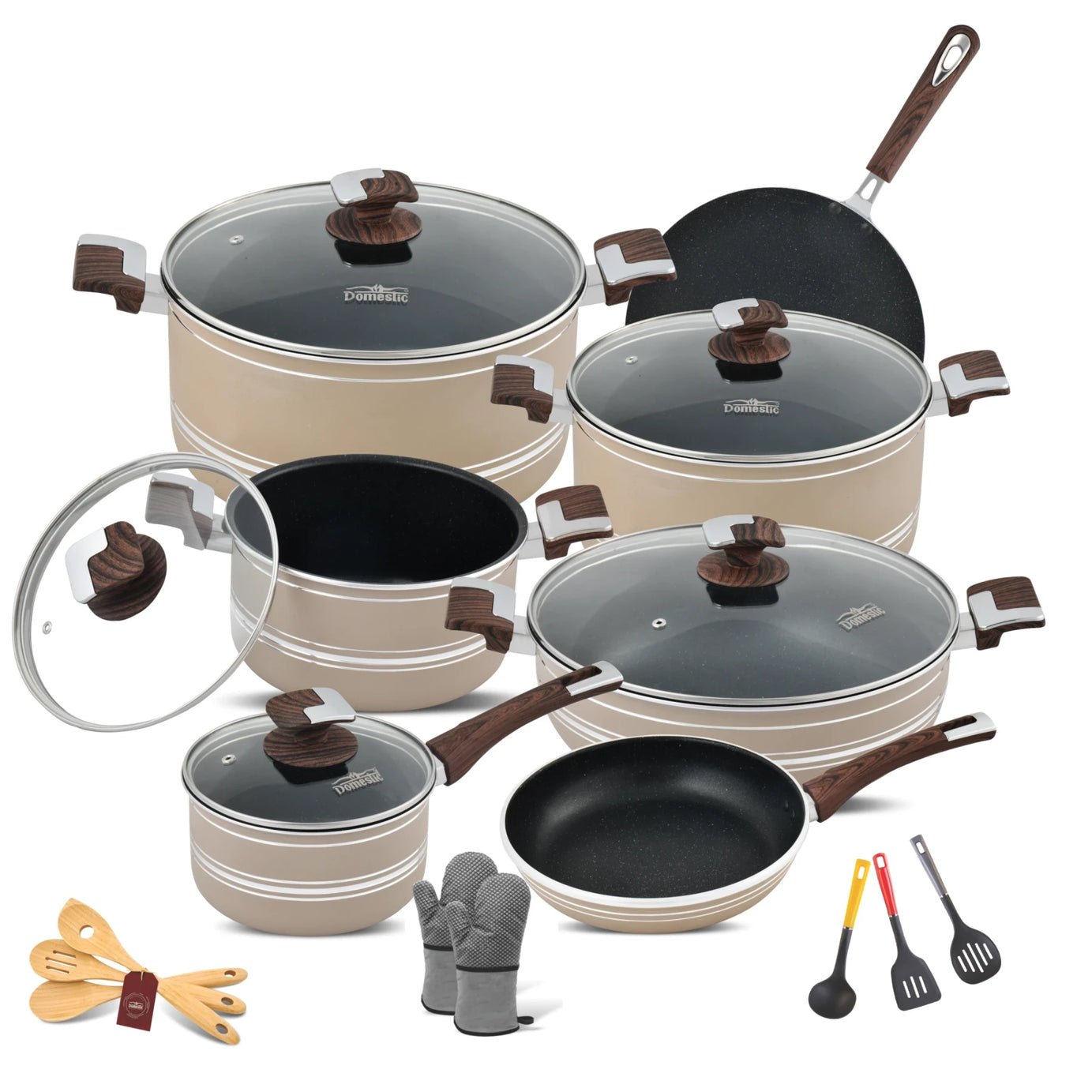 NonStick Jumbo Gift Set – 22 Pcs (Marble Coated)
