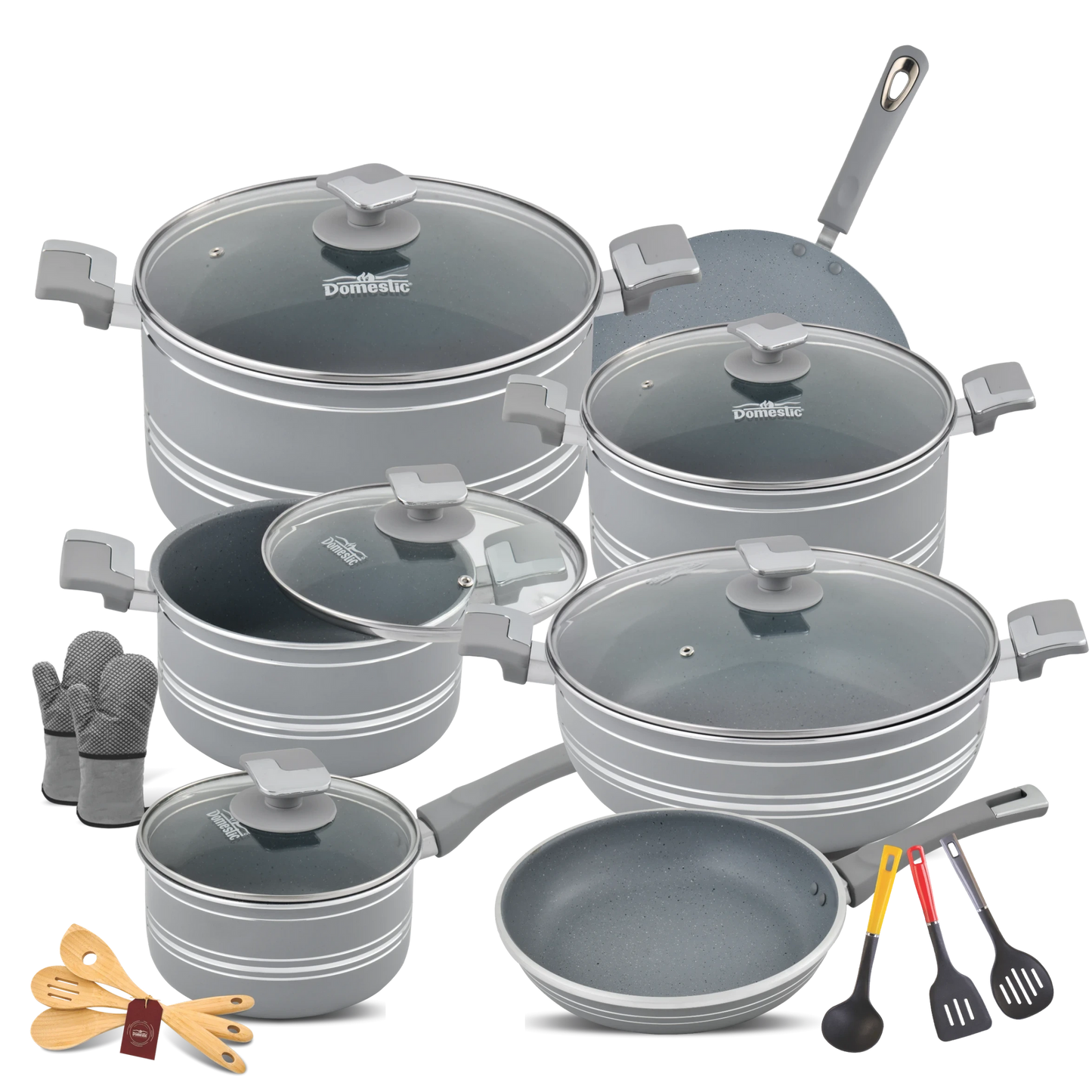 NonStick Jumbo Gift Set – 22 Pcs (Marble Coated)